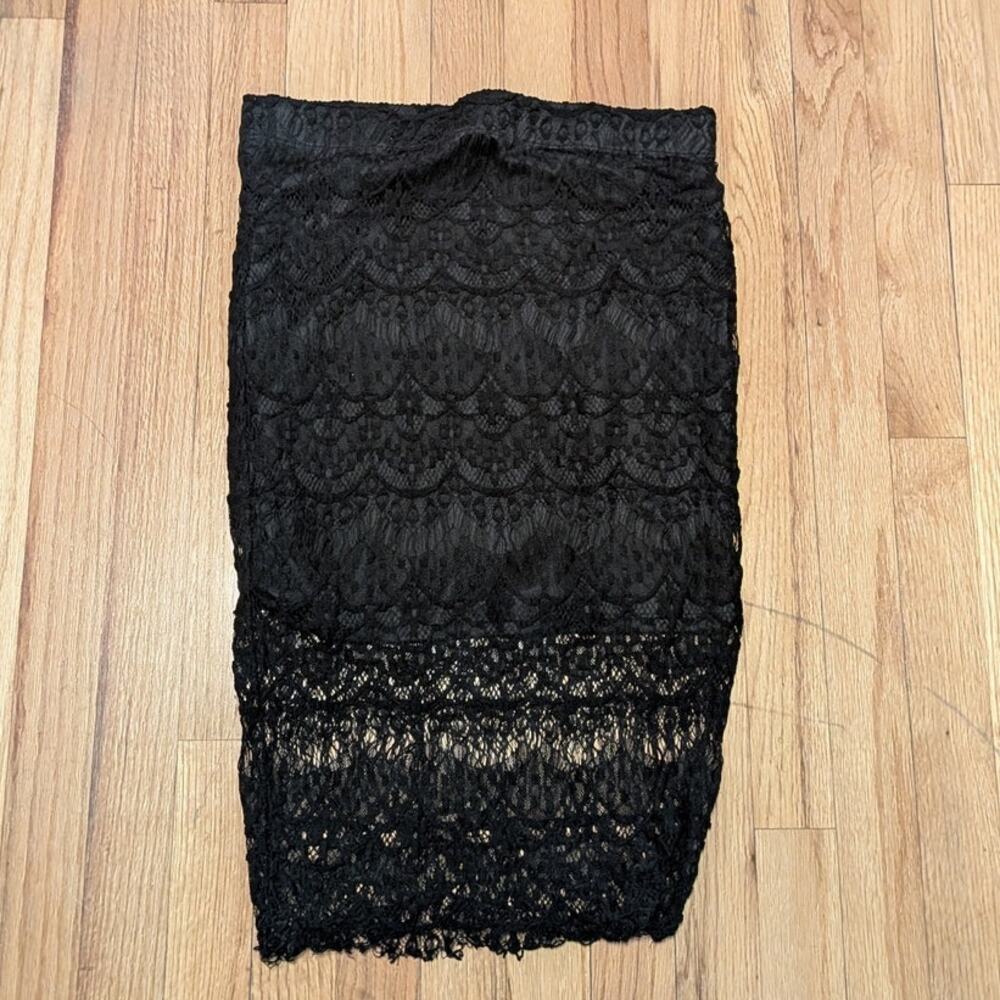 Whimsygoth Edgy Rue21 Alternative Black Lace Knee Length Skirt